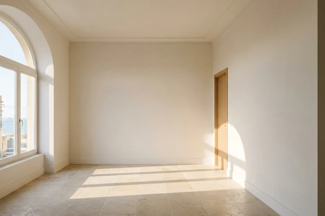 Room with new partitions and a finished ceiling